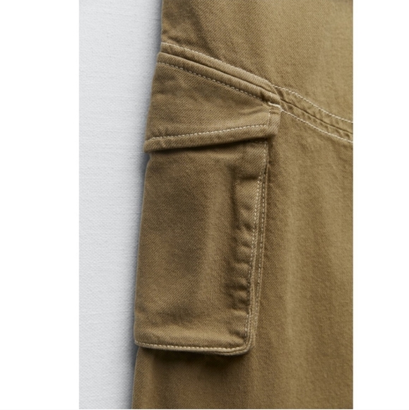 NWT Zara high waisted wide leg cargo pants - Picture 10 of 16